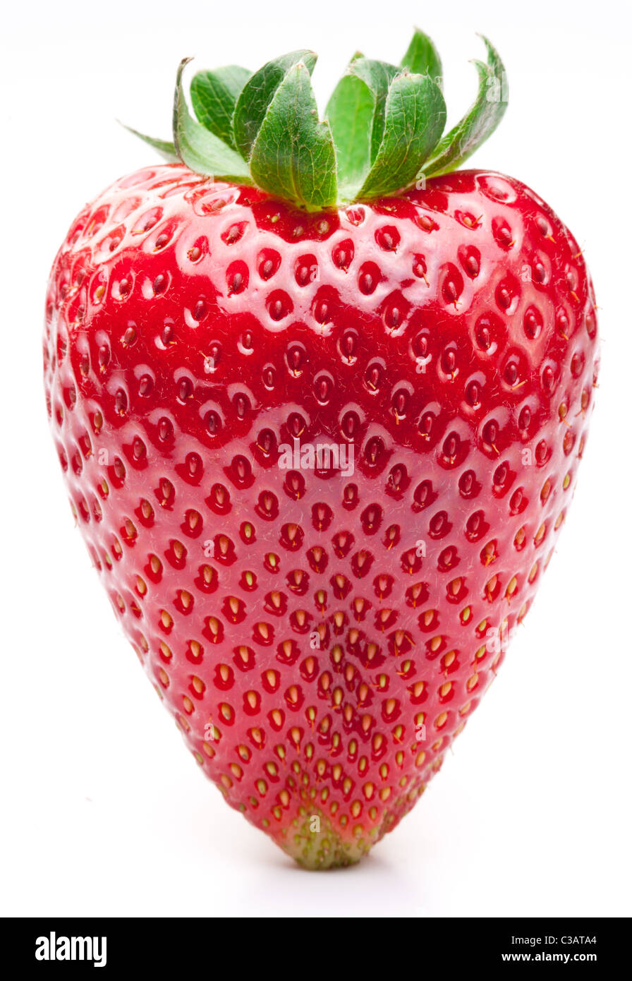 Appetitliche Erdbeere. Isoliert auf weißem Hintergrund. Stockfoto