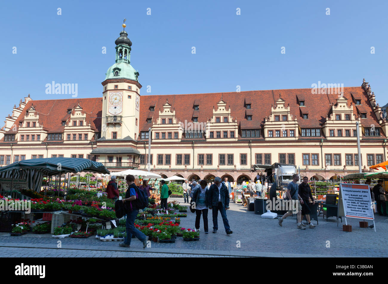 Altes Rathaus, Leipzig, Sachsen, Deutschland Stockfoto