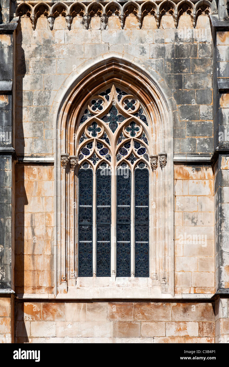 Maßwerk gotischer Fenster Capela do Fundador (Gründer Kapelle) am Kloster  von Batalha. Gotik und manuelinischen. Portugal Stockfotografie - Alamy