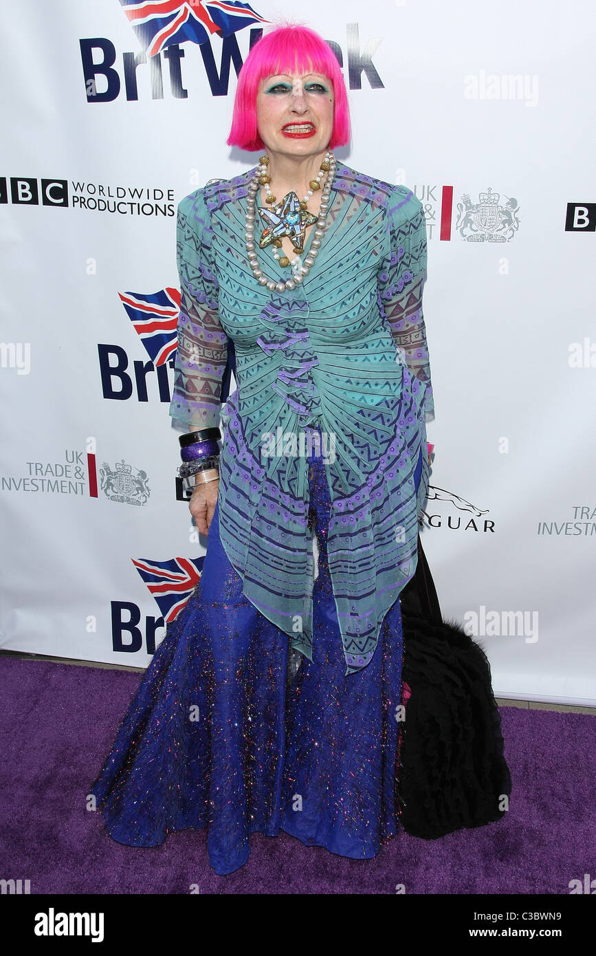 ZANDRA RHODES Champagner Start des BRITWEEK LOS ANGELES Kalifornien USA 26. April 2011 Stockfoto