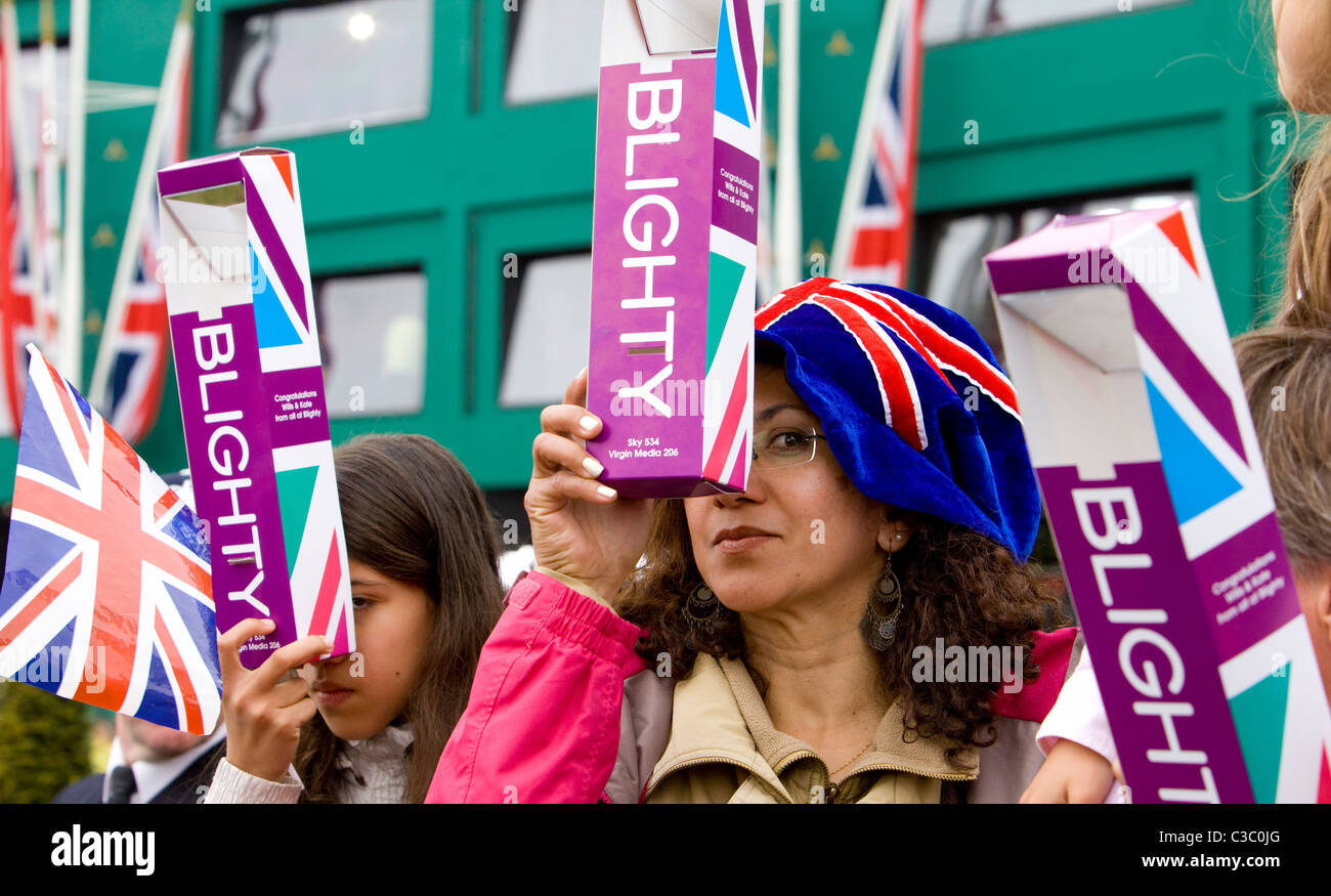 Die königliche Hochzeit von Prinz William und Kate Middleton. Der Royal Mall. 29. April 2011 Stockfoto