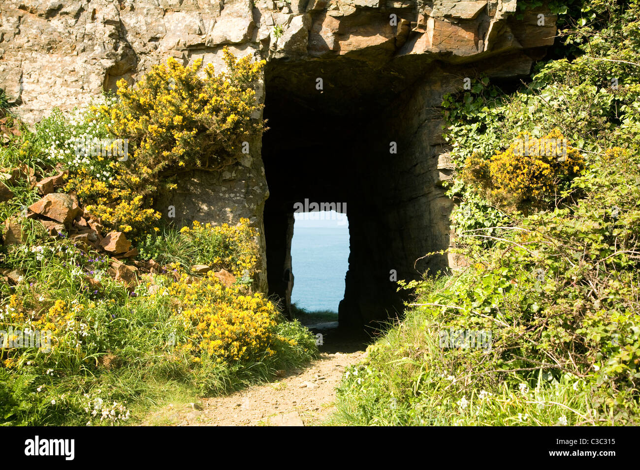 "Fenster im Fels" Sark Insel Kanalinseln Stockfoto
