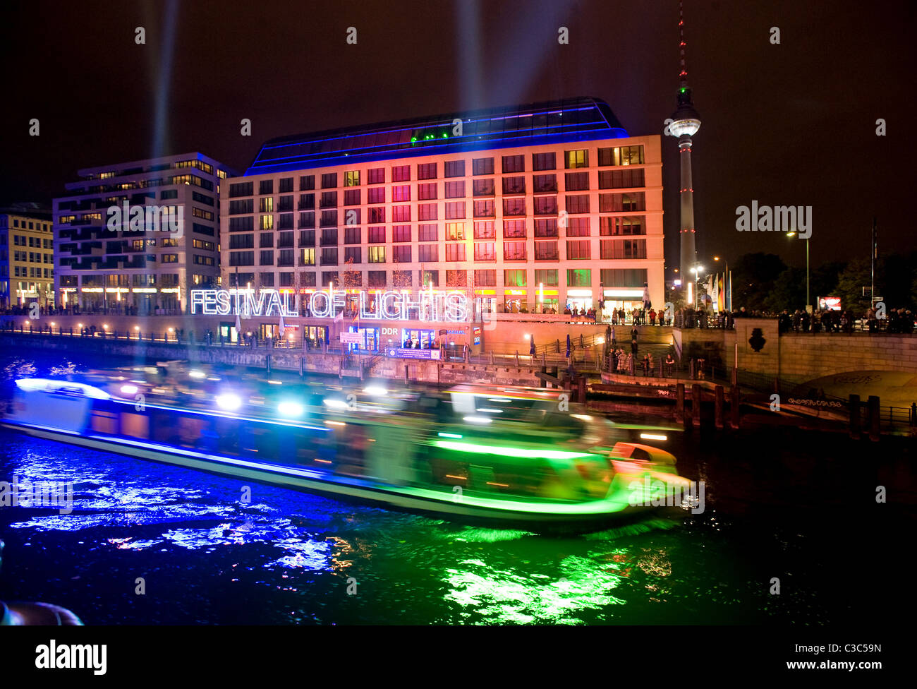 CityQuartier DomAquarée während des Festival of Lights 2008, Berlin, Deutschland Stockfoto