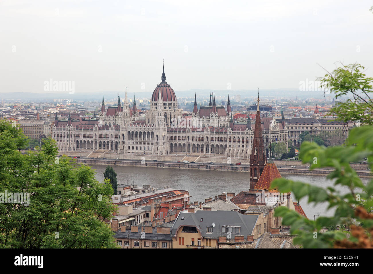 Parlament von Ungarn gotischen Gebäude in Budapest, Europa. Stockfoto