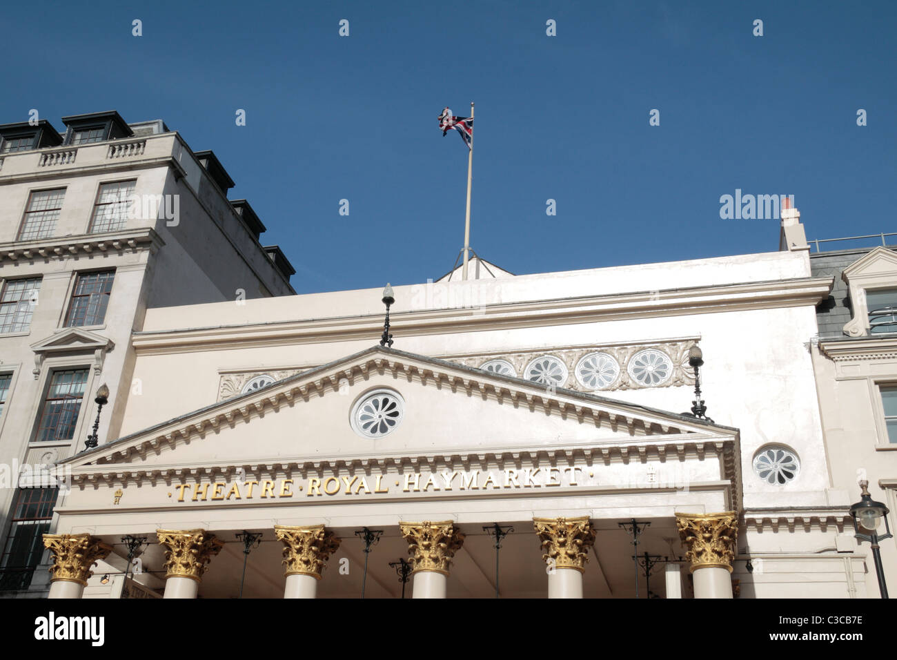 Die Fassade des Theatre Royal Haymarket, London, UK. Stockfoto
