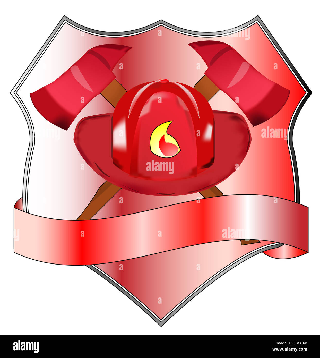 Illustration der Feuerwehr Abzeichen Stockfoto