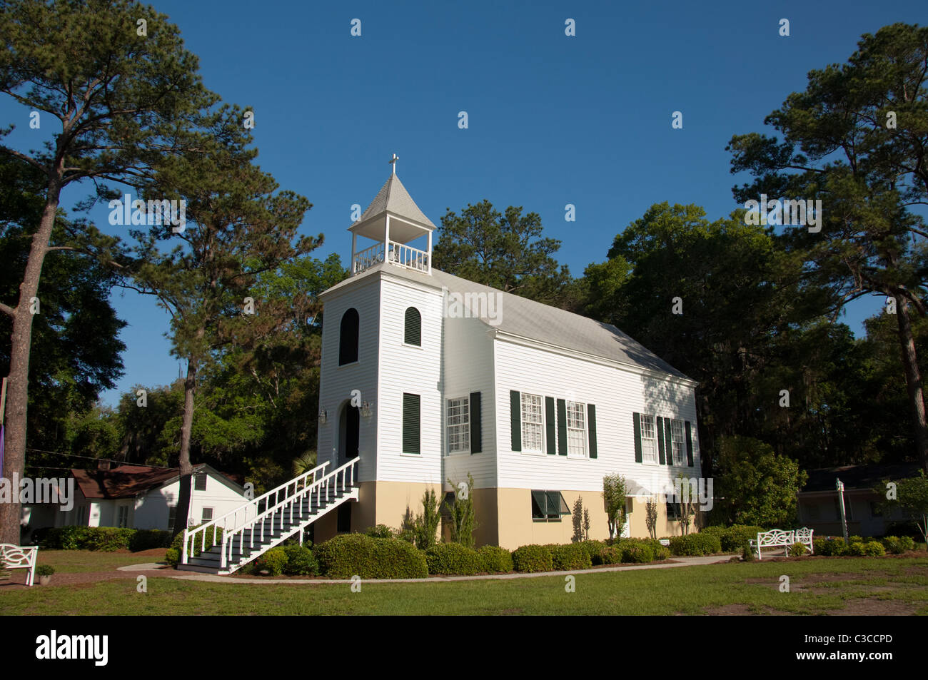 Georgien, St. Marys. Historisches First Presbyterian Church, c. 1808. Stockfoto