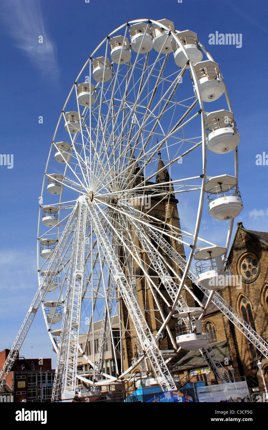 Großes Riesenrad Kirmes Fahrt Blackpool Stockfoto