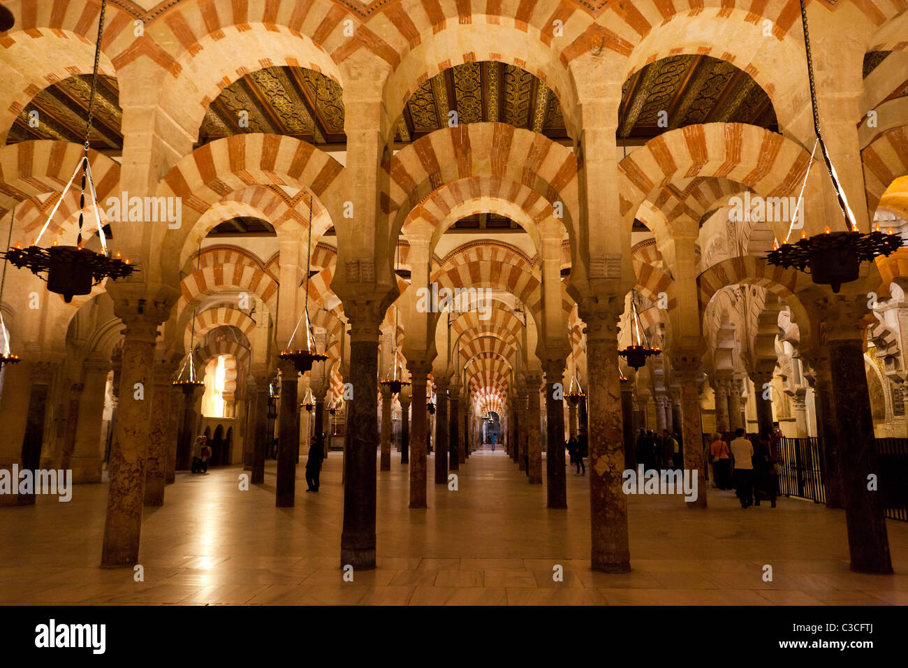 Das Innere der Mesquita, Cordoba Spanien Stockfoto