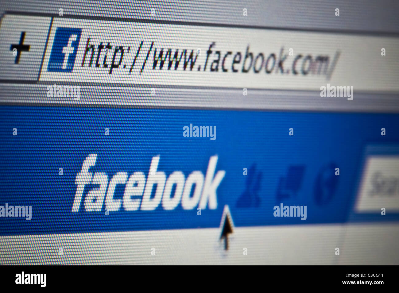 Nahaufnahme von dem Facebook-Logo auf ihrer Website gesehen. (Nur zur redaktionellen Verwendung: print, TV, e-Book und redaktionelle Webseite). Stockfoto