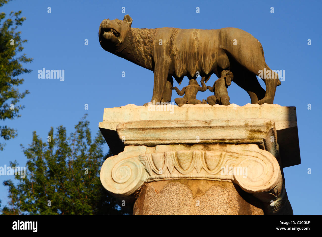 Die Wölfin Romulus und Remus, als Symbol für die Schaffung der Statue von Rom Stockfoto