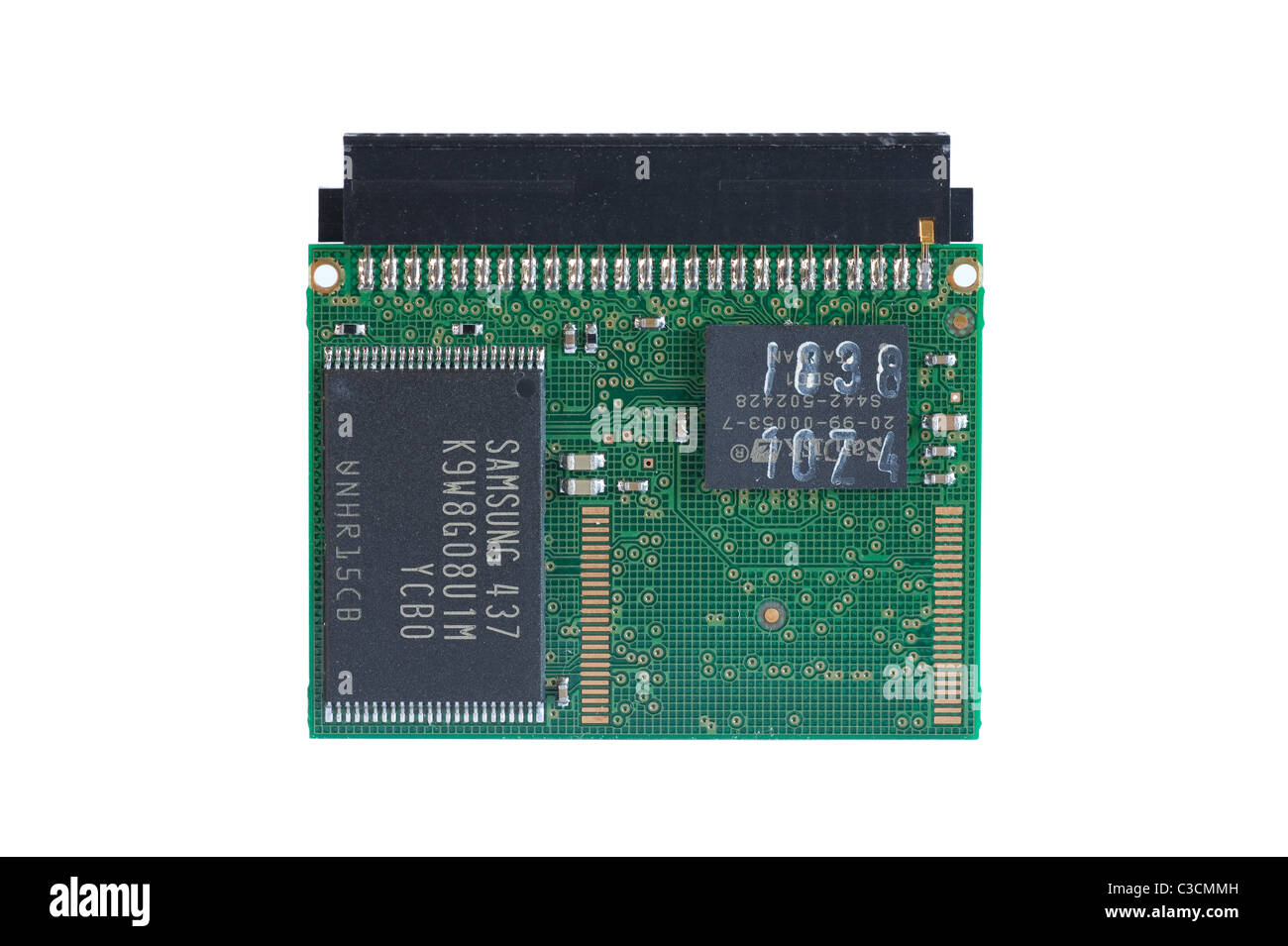Digitaler Fotografie compact Flash-Karte interne elektronische Schaltungen mit Silizium-Chips. Ausschneiden oder silo-Fotografie Stockfoto
