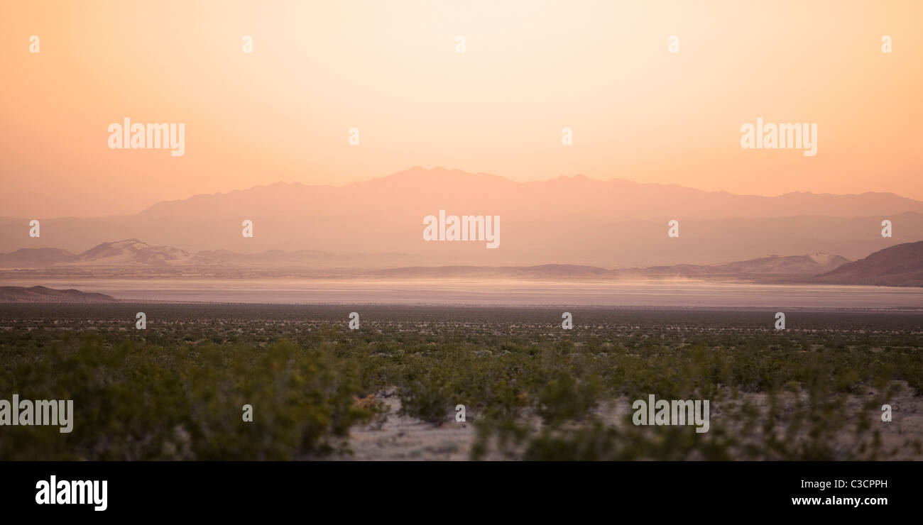 Ausgetrockneten Salzsee in der amerikanischen Südwesten Wüste - Mojave, Kalifornien USA Stockfoto