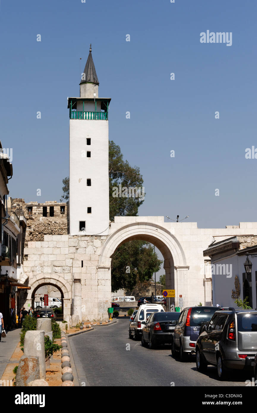 Damaskus. Syrien. Blick auf das Bab Sharqi oder östlichen Tor der Altstadt. Stockfoto