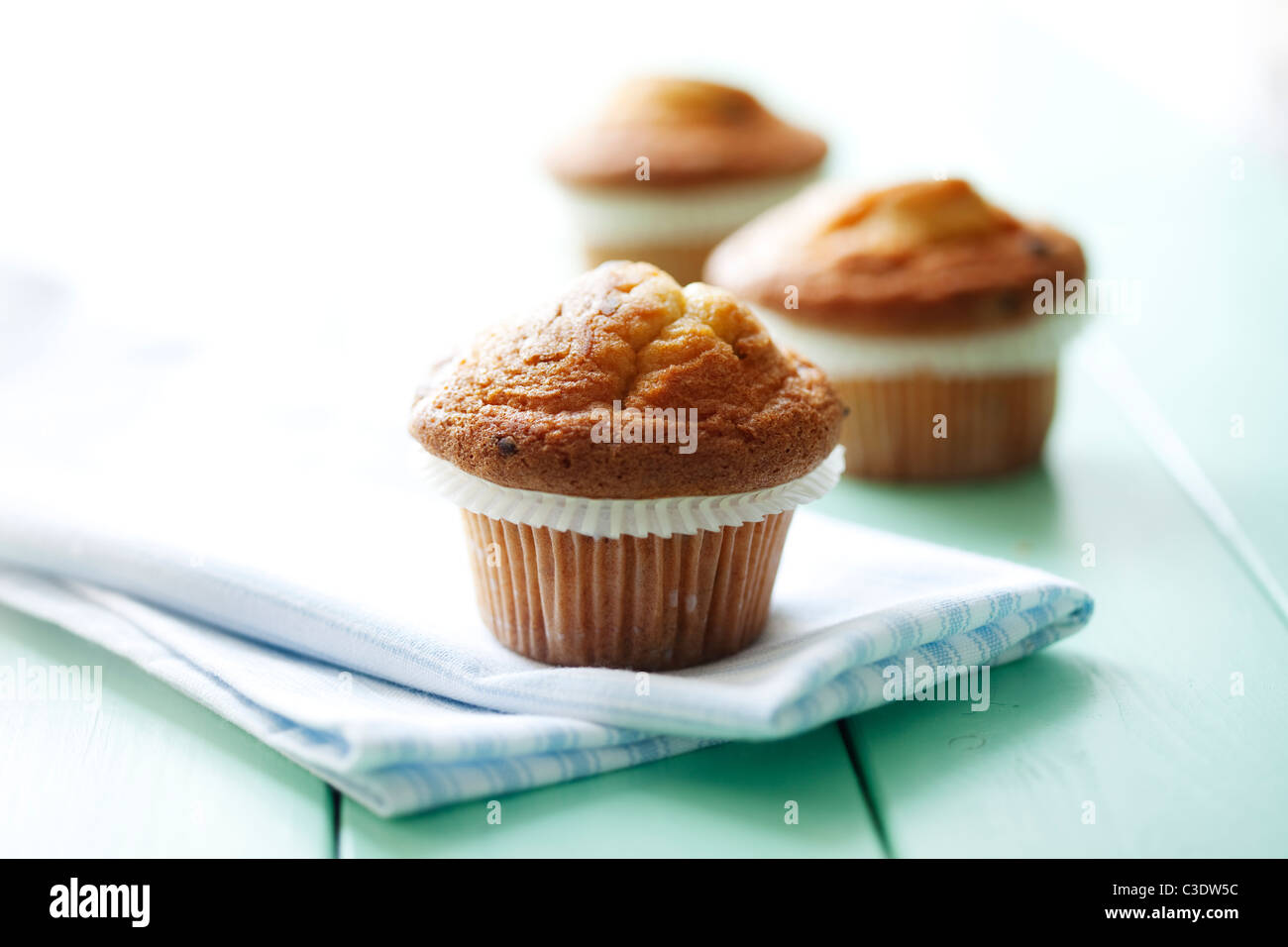 frisch gebackene Muffins Vanille Stockfoto