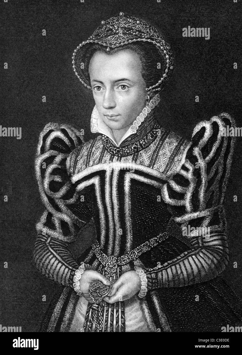 Maria i. von England (1516-1558) auf Gravur aus dem Jahre 1838. Königin Regnant von England und Irland während 1553-1558. Stockfoto