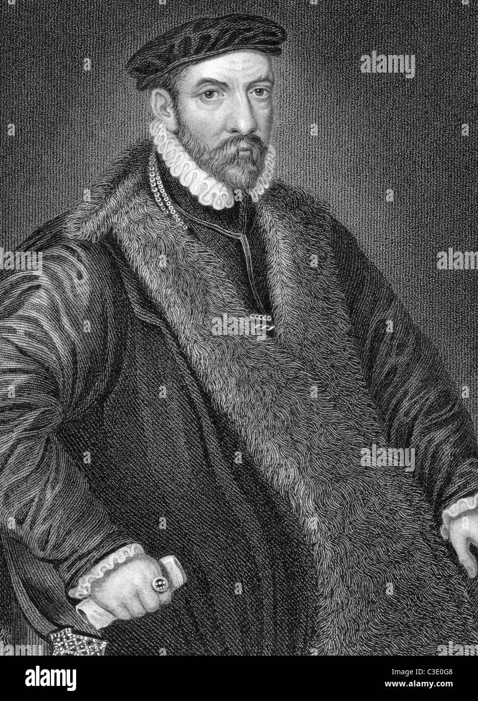Thomas Gresham (1519-1579) auf Gravur aus dem Jahre 1838. Englischer Kaufmann und Finanzier. Stockfoto