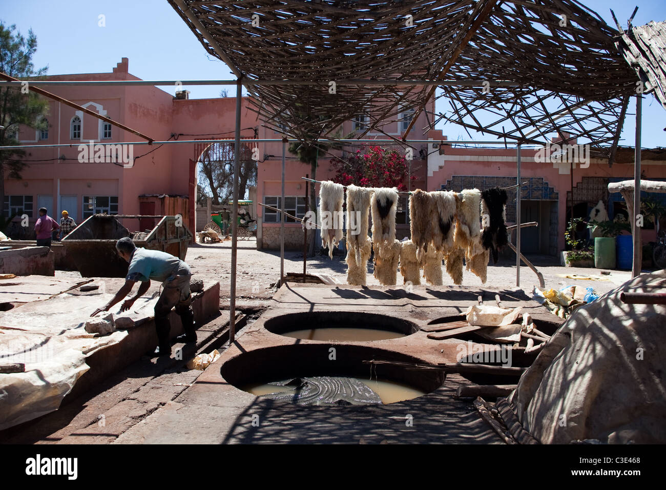 Gerberei, Walled Stadt von Taroudant, Sous-Tal, hoher Atlas, Marokko Stockfoto