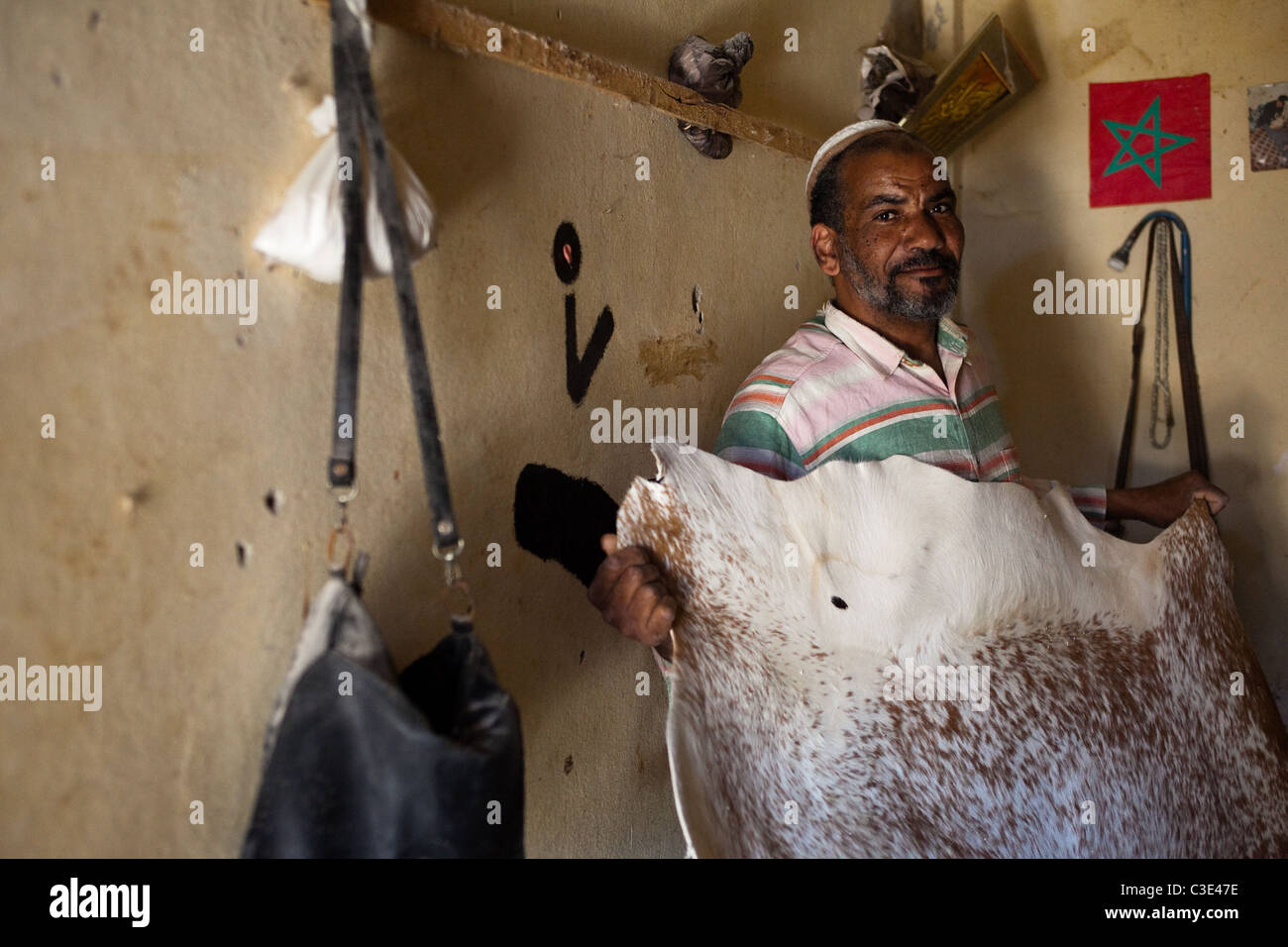 Gerberei, Walled Stadt von Taroudant, Sous-Tal, hoher Atlas, Marokko Stockfoto
