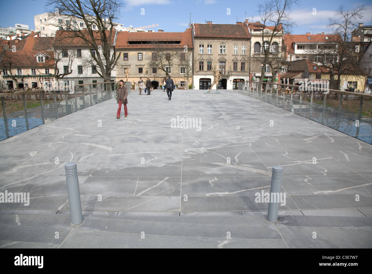 Metzgerei-Brücke in Ljubljana, Slowenien. Stockfoto