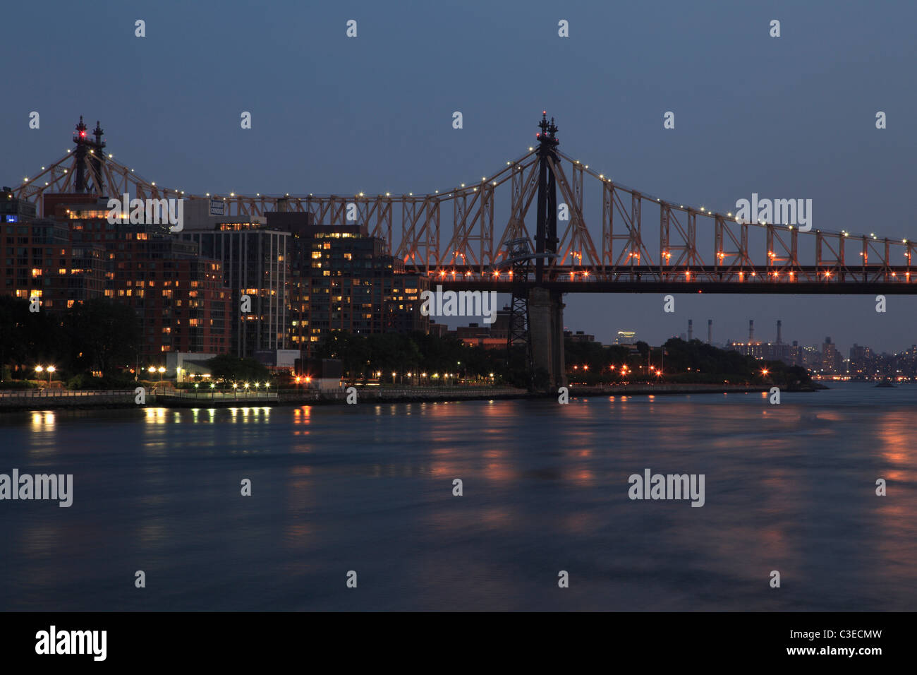 59th Street Bridge, Roosevelt Island, East River in New York City, USA Stockfoto