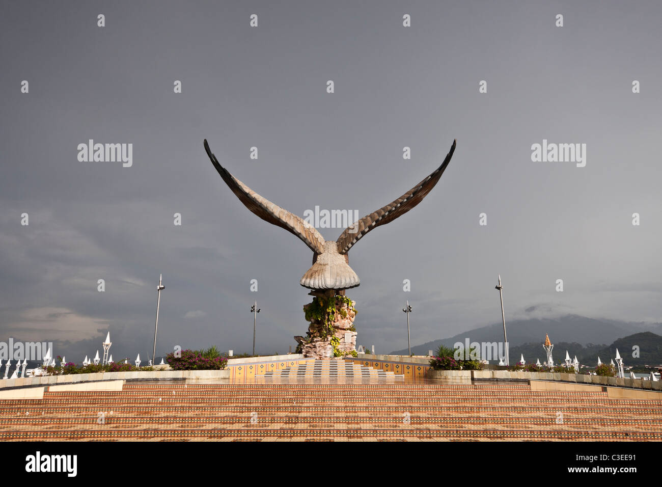 Großer Adler Statue, Symbol der Langkawi Insel, Stadt Kuah, Langkawi, Malaysia Stockfoto
