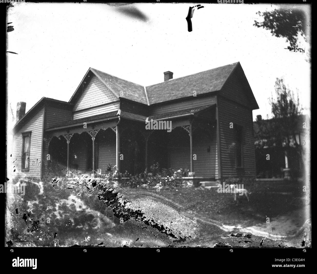 gotisches Haus hölzerne Architektur Americana 1890er Jahre Stockfoto