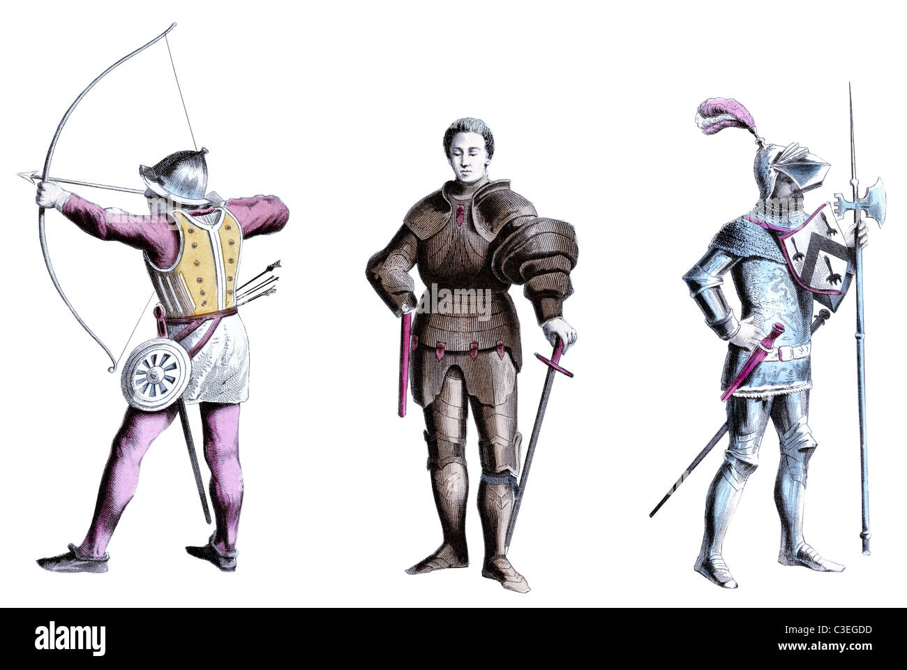 15. Jahrhundert englische Soldaten Stockfoto