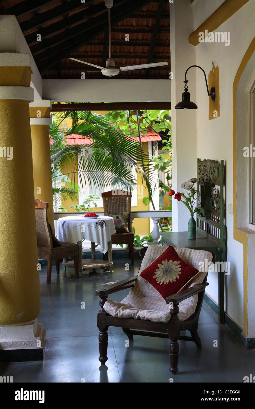 Luxuriöses Boutique-Hotel in Goa, Indien Stockfoto