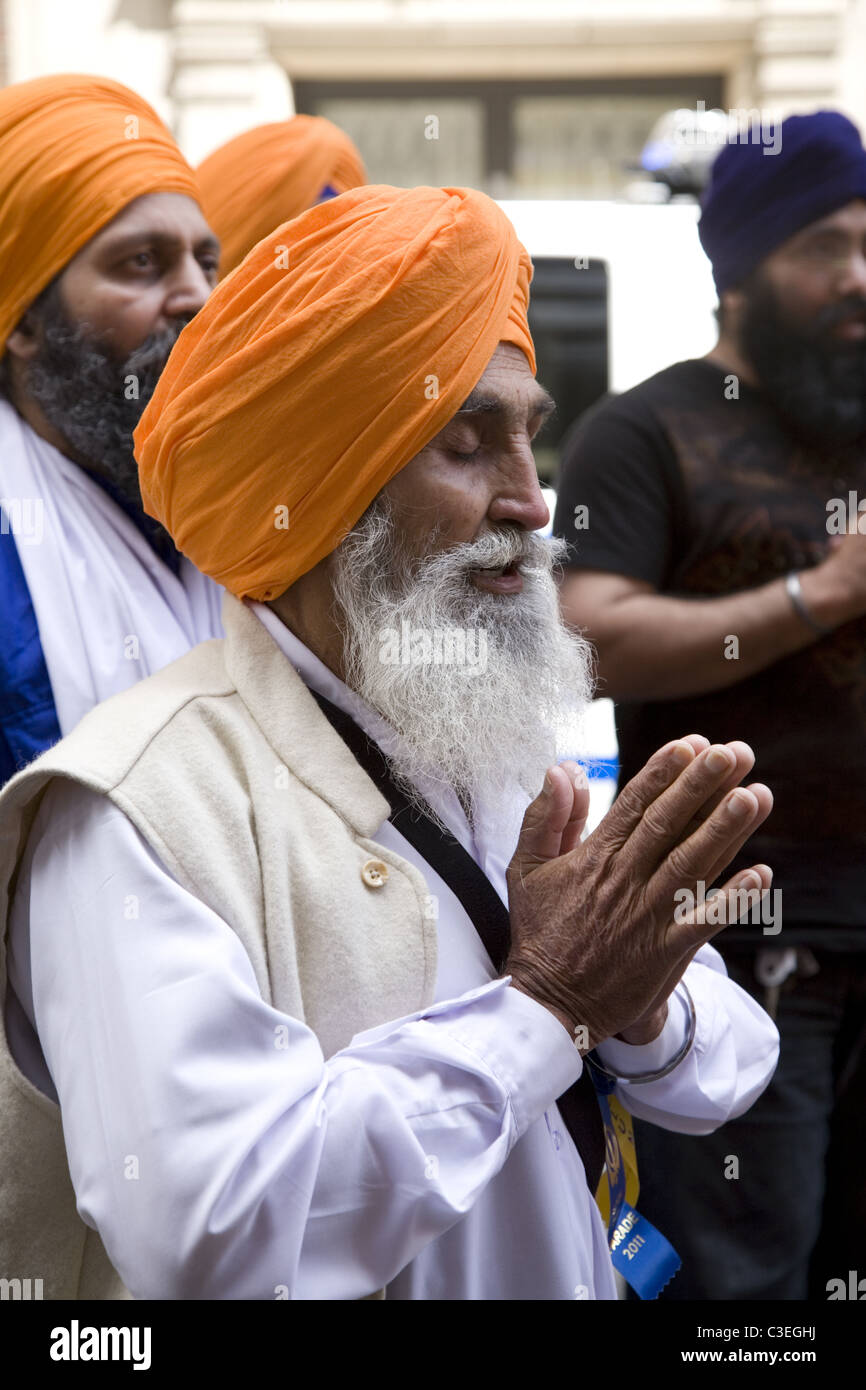 Jährliche Sikh Parade entlang der Madison Avenue in New York City. Stockfoto
