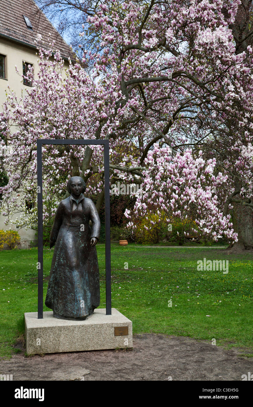 Eine Bronzestatue von Katharina Luther. Stockfoto