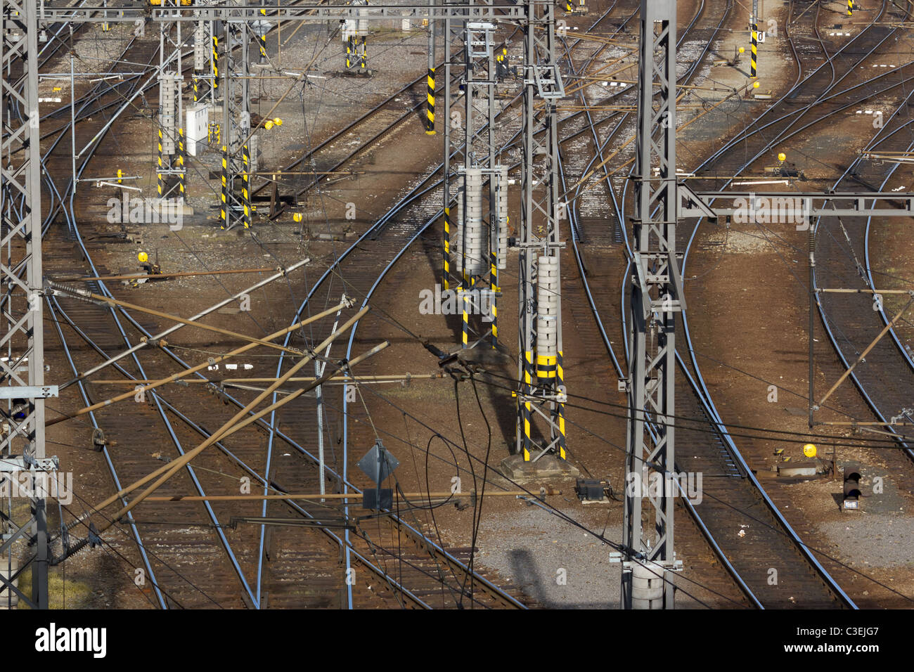 Eisenbahnknotenpunkt Stockfoto