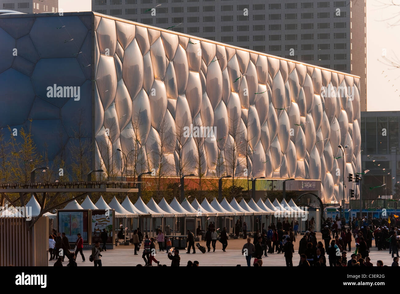 Watercube nationale Schwimmzentrum von PTW Architects und ARUP, 2008 Olympic Green, Peking, China, Asien. Stockfoto