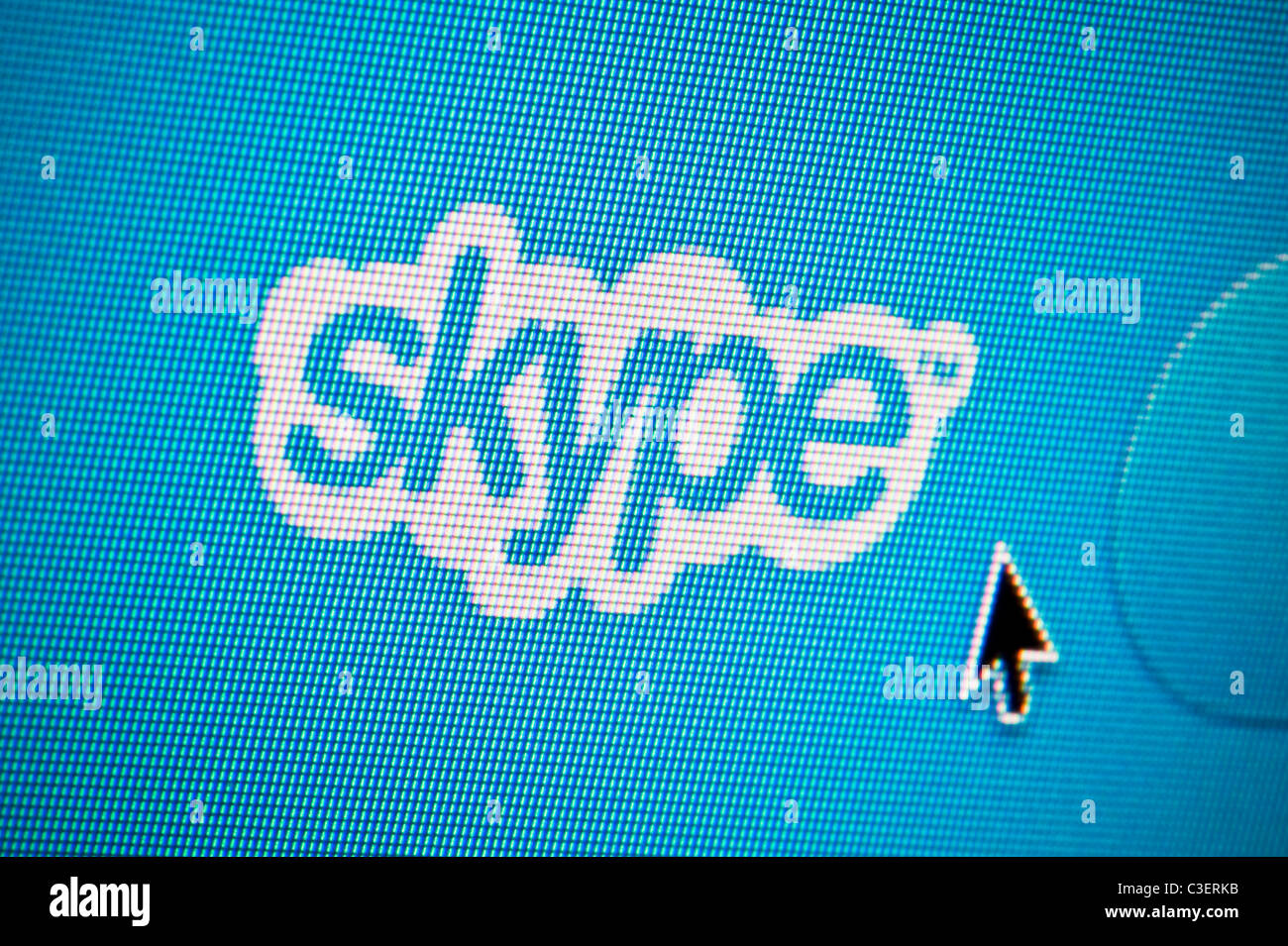 Nahaufnahme von der Skype-Logo, wie auf ihrer Website zu sehen. (Nur zur redaktionellen Verwendung: print, TV, e-Book und redaktionelle Webseite). Stockfoto