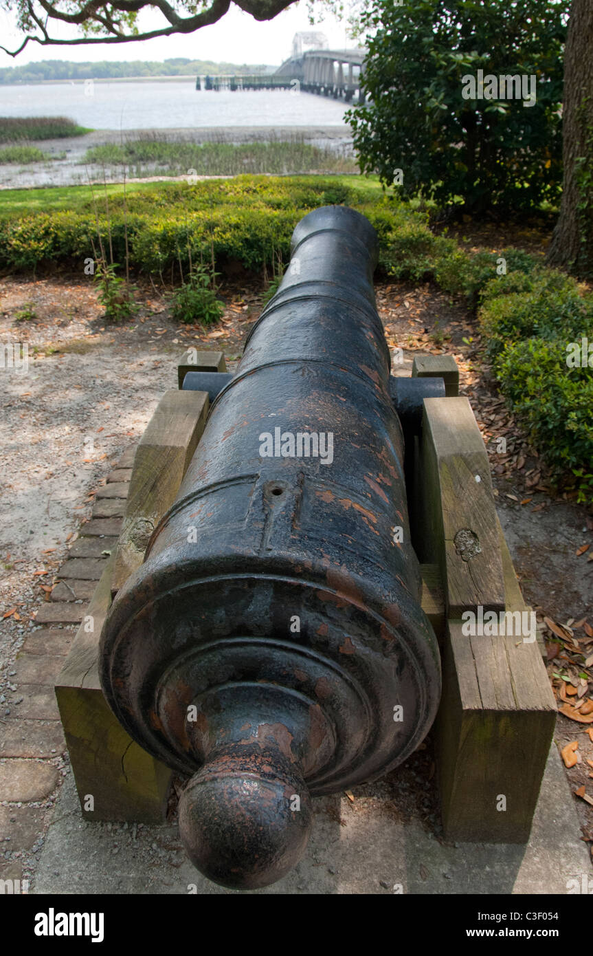 Beaufort, South Carolina. Stephen Elliott CSA Memorial, Brigadegeneral (1830-1866) wissen für die Verteidigung von Beaufort. Stockfoto