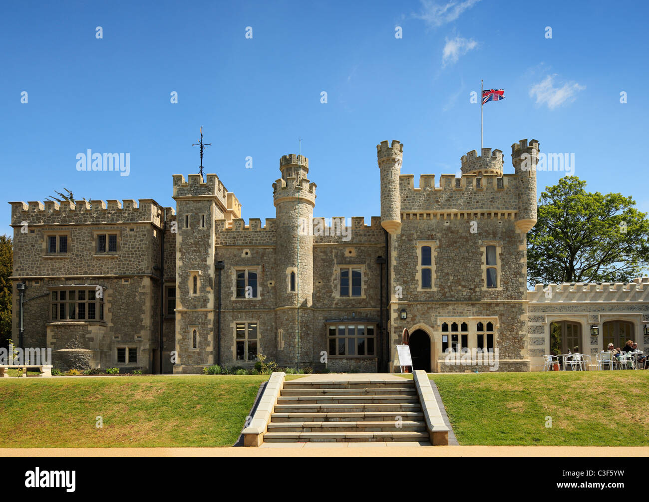 Whitstable Burg oder Tankerton Türme, Vorderseite. Stockfoto