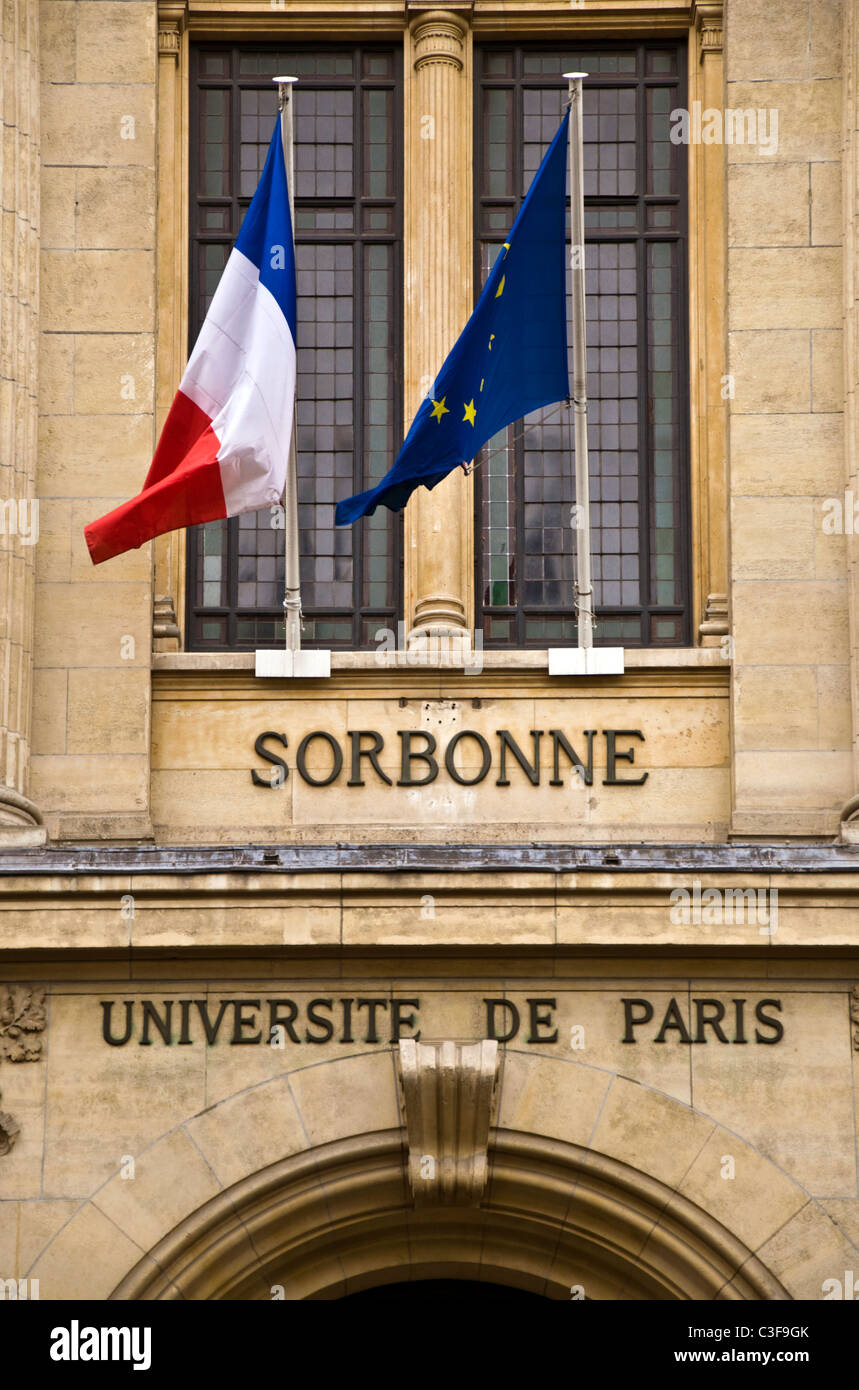 Eingang an der Universität Paris-Sorbonne Stockfoto
