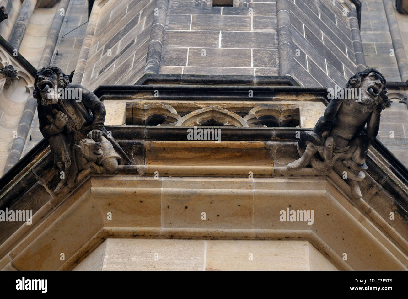 Gotische Architektur, Prag, St Vitus Cathedral, Wasserspeier Stockfoto