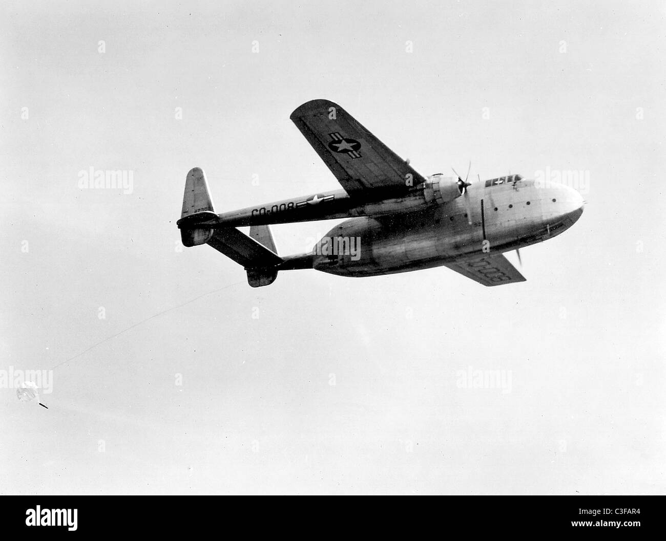 C-82 Paket war ein zweimotoriges, Twin-Boom Frachtflugzeug entworfen und  gebaut von Fairchild Aircraft Stockfotografie - Alamy