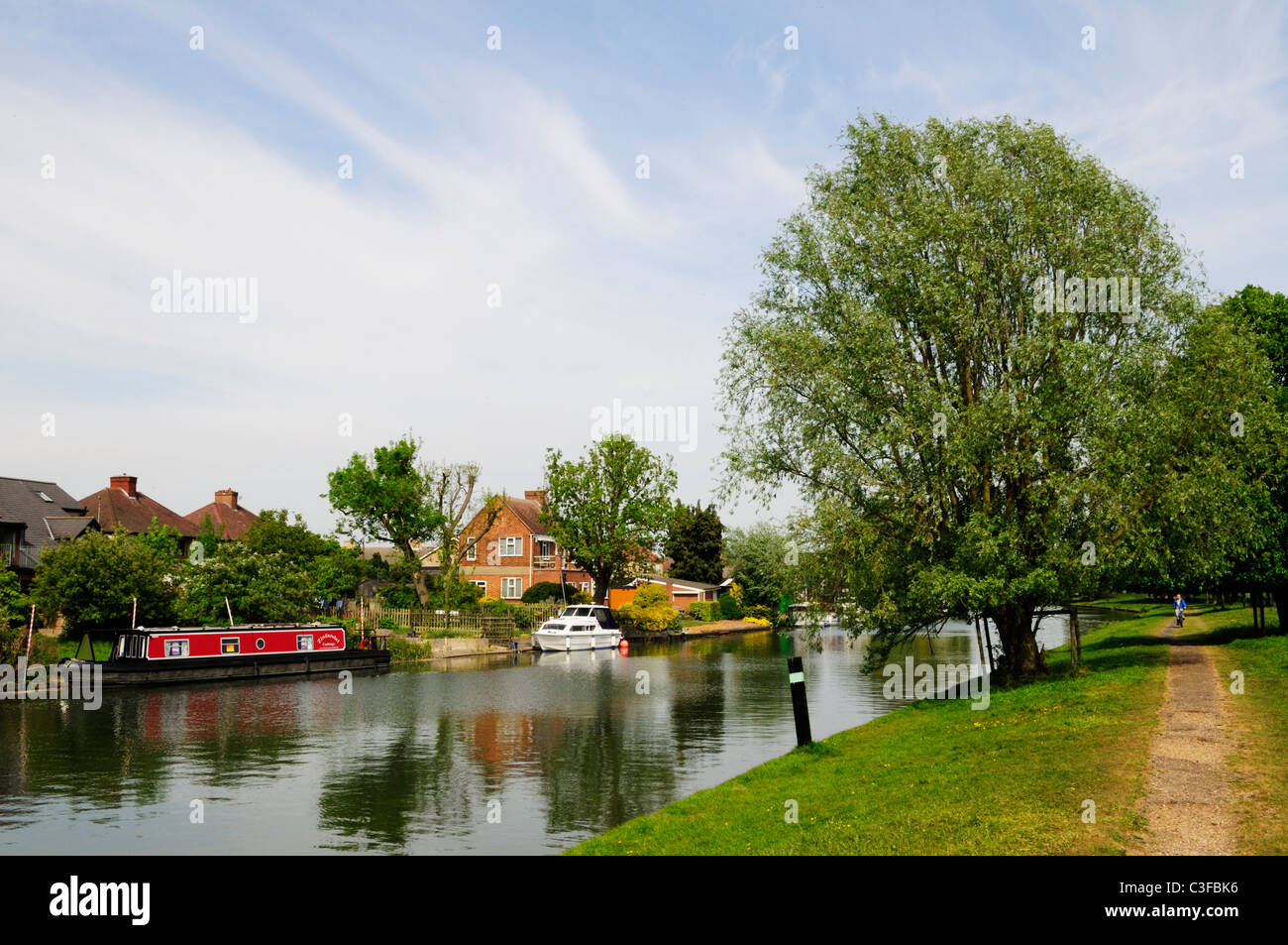 Der Fluss Cam bei Stourbridge Common, Chesterton, Cambridge, England, UK Stockfoto