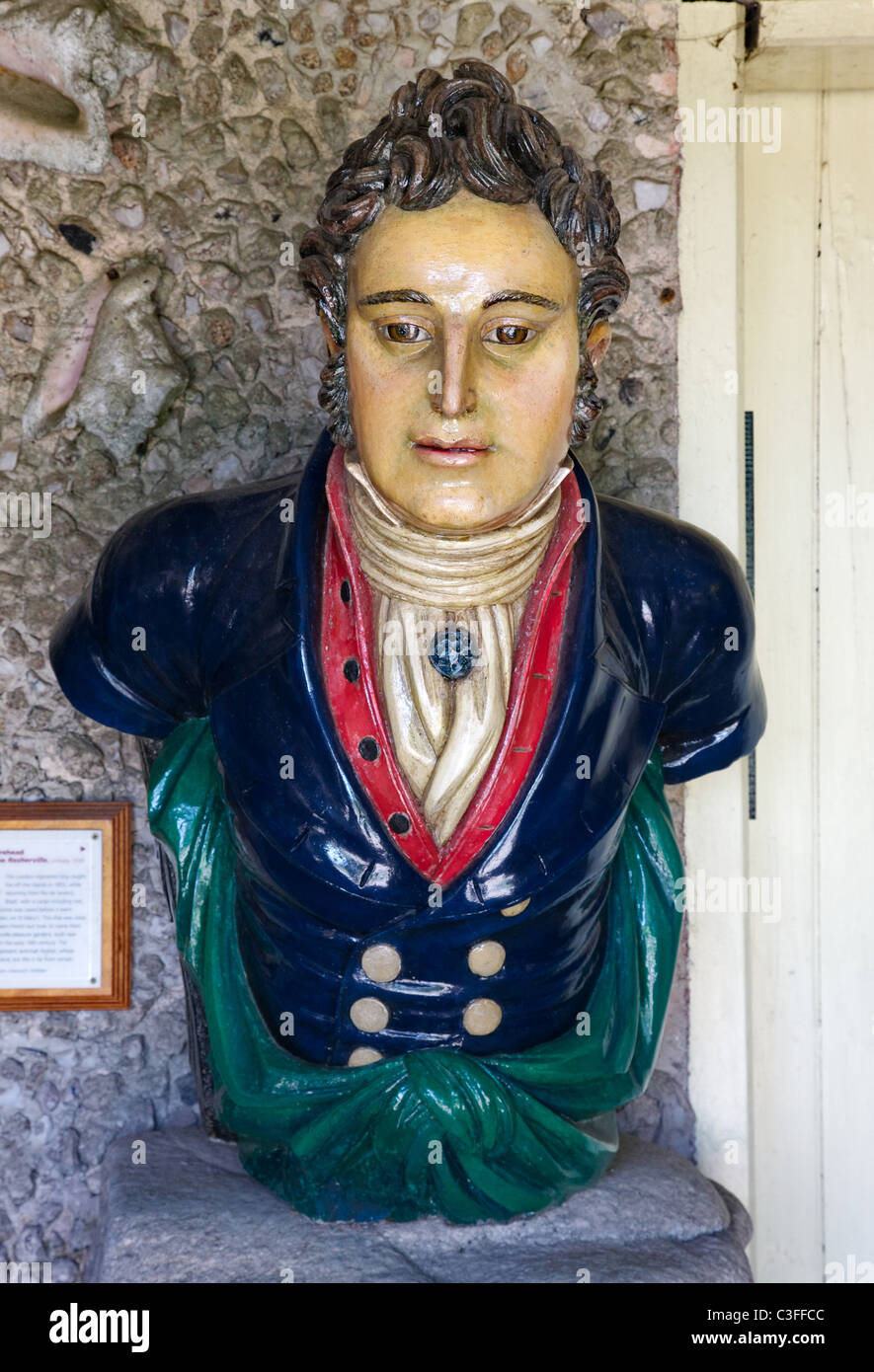 Aushängeschild des englischen Gentleman gerettet von Schiffswracks aus Isles of Scilly von Valhalla Museum Tresco Abbey Gardens Stockfoto Aushängeschild des englischen Gentleman gerettet von Schiffswracks aus Isles of Scilly von Valhalla Museum Tresco Abbey Gardens Stockfoto