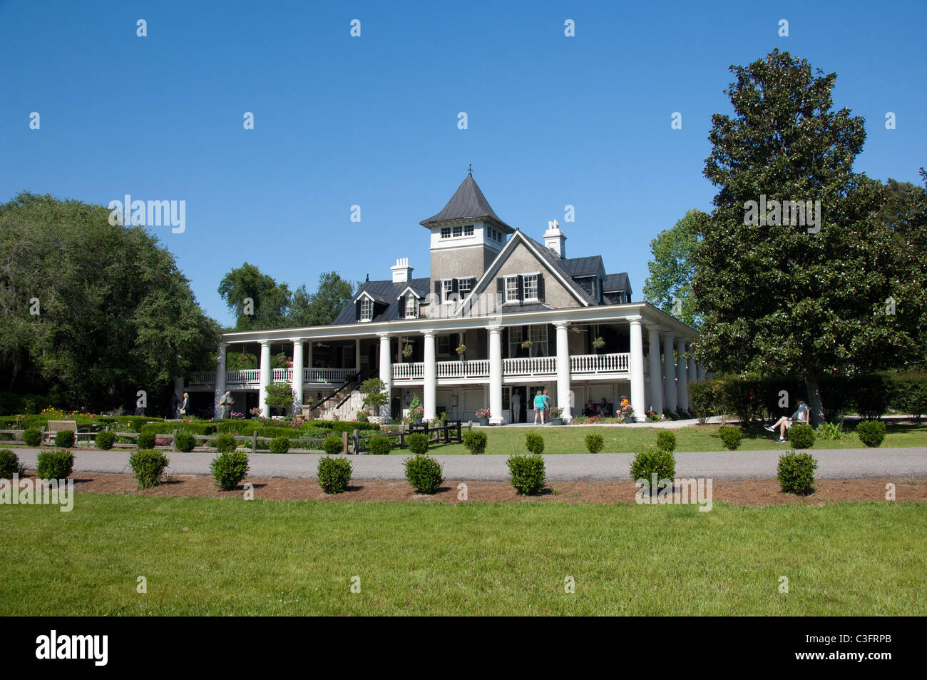 South Carolina, Charleston, Magnolia Plantation & Gärten. Historischen Plantation House, Drayton Einfamilienhaus seit den 1600er Jahren. Stockfoto