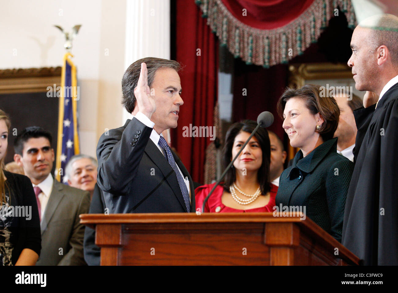 Ersten Tag der 82. Texas Gesetzgeber und die Vereidigung für Haus-Sprecher Joe Straus (R - San Antonio) Stockfoto