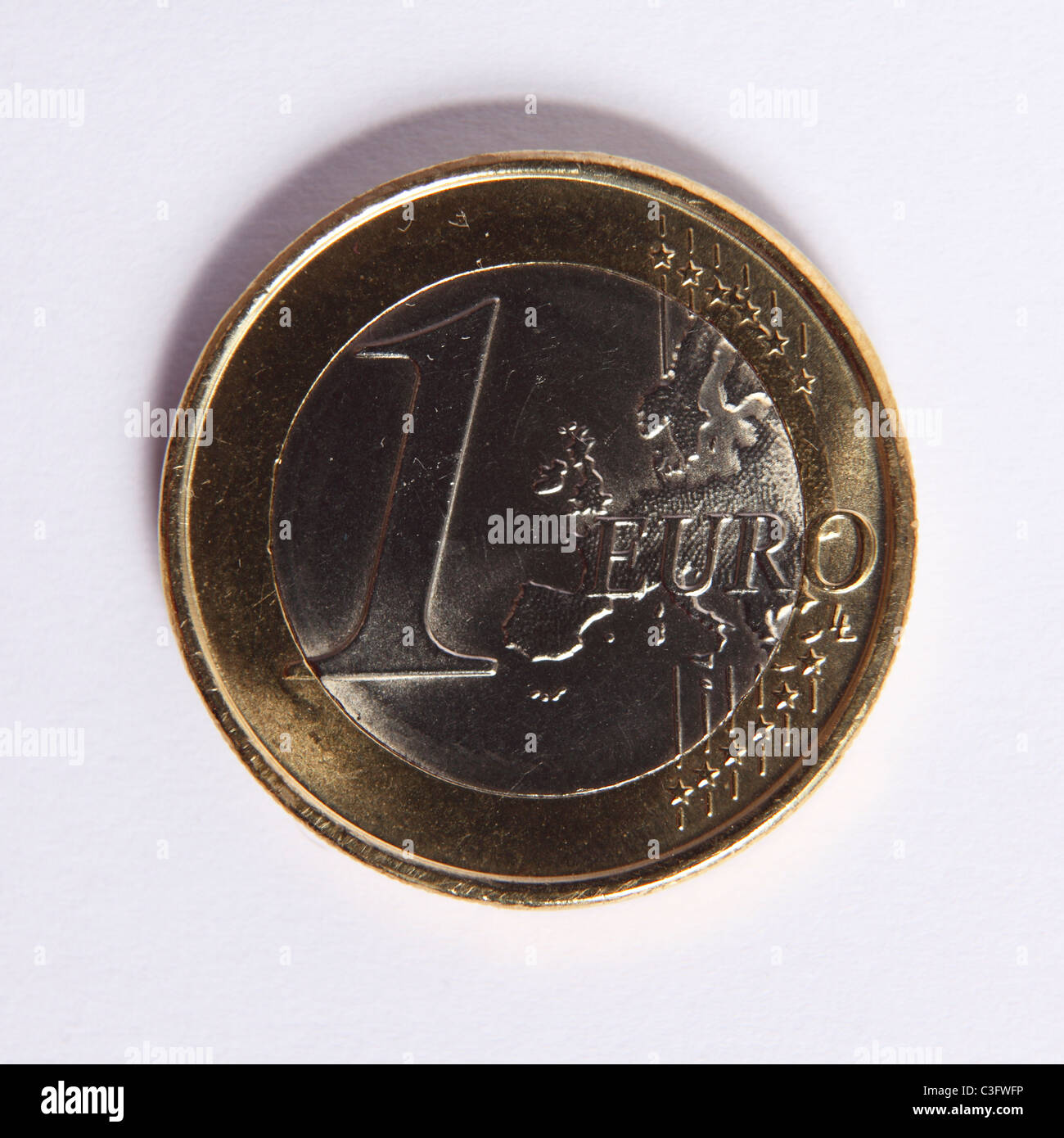 Ein ein-Euro-Münze, die Währung der Europäischen Union (EU). Stockfoto