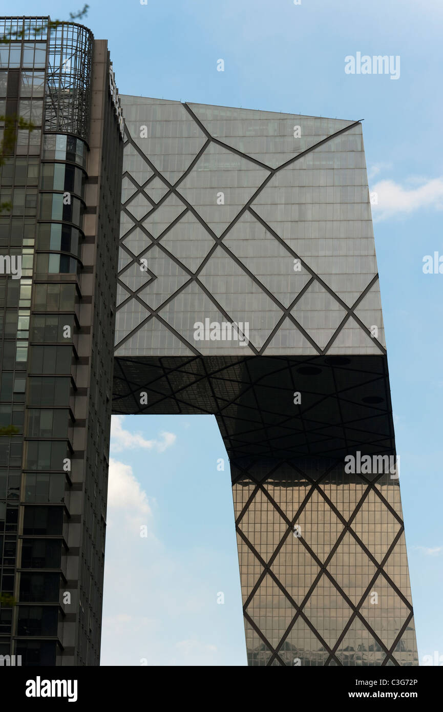 CCTV-Fernsehsender HQ von OMA Rem Koolhaas Architekturbüro, 2009, Central Business District, Beijing, China, Asien. Stockfoto