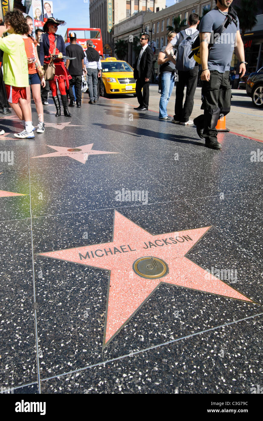 Die Welt-berühmten Hollywood Walk of Fame. Stockfoto