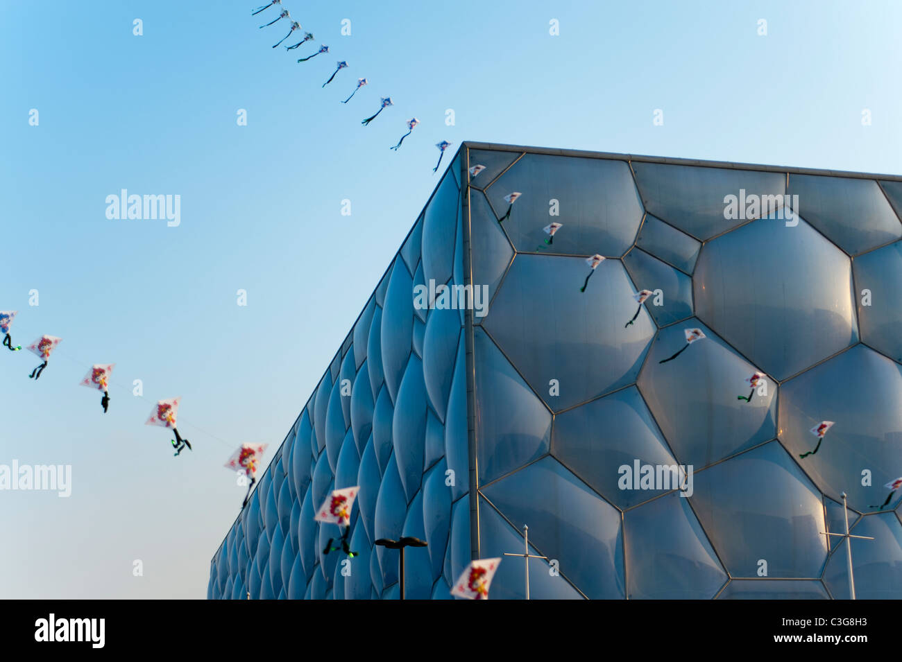 Watercube nationale Schwimmzentrum von PTW Architects und ARUP, 2008 Olympic Green, Peking, China, Asien. Stockfoto