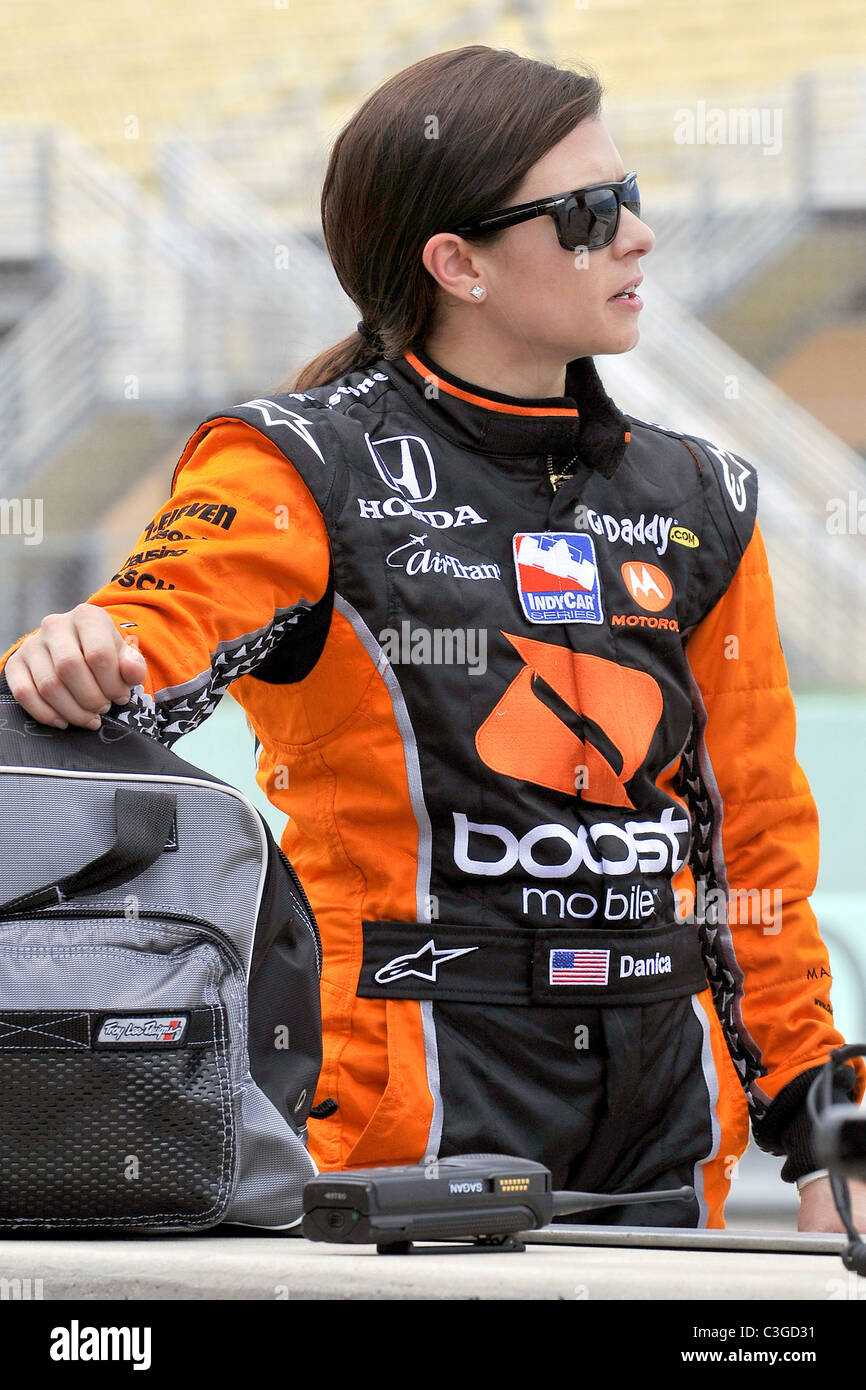 Danica Patrick Indy Racing League-Test-Session bei Homestead Miami Speedway Homestead, Florida - 30.09.09 Stockfoto