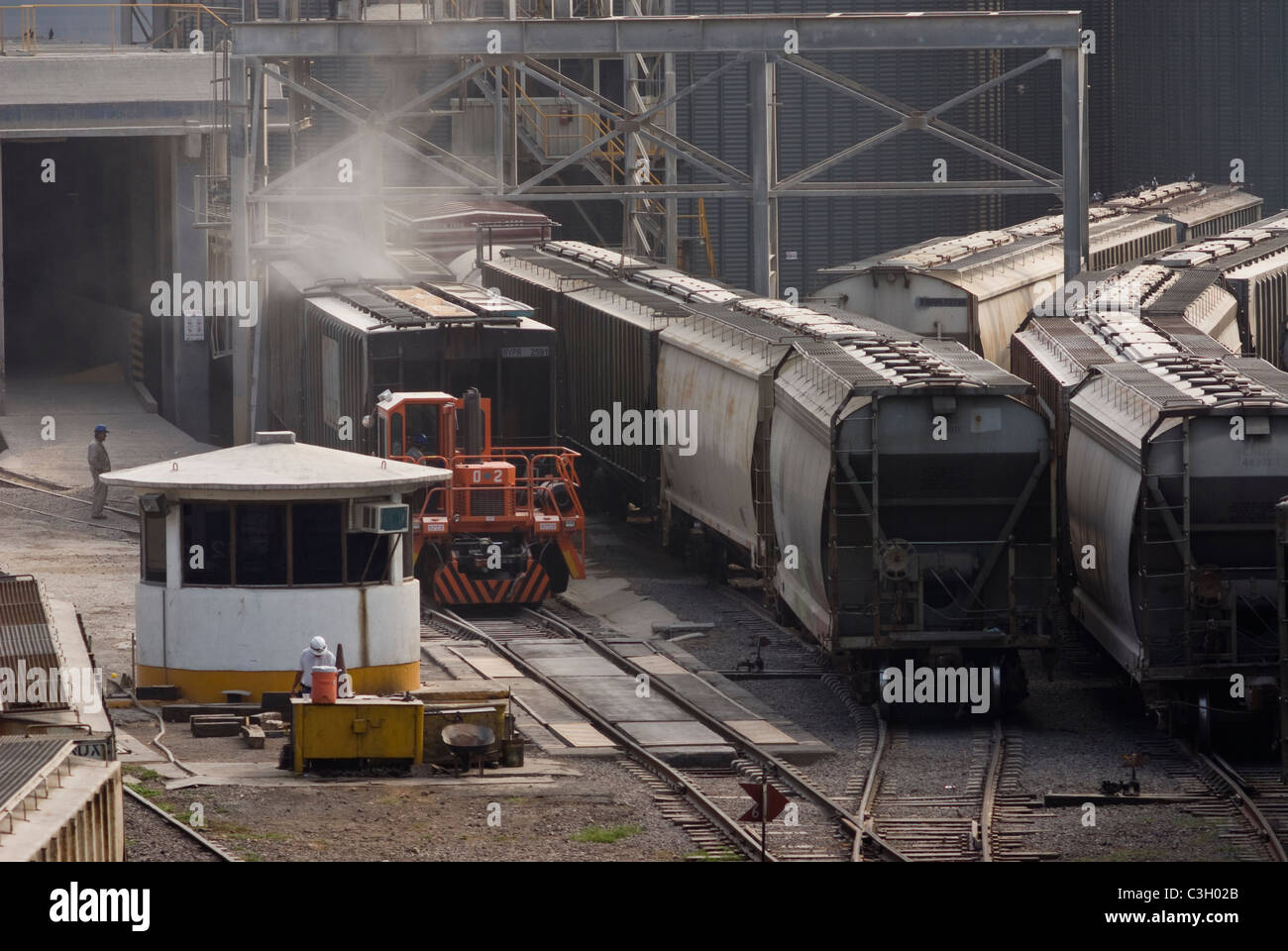 Mexico.Veracruz.Station Schienengüterverkehrs im Hafen von Veracruz. Stockfoto