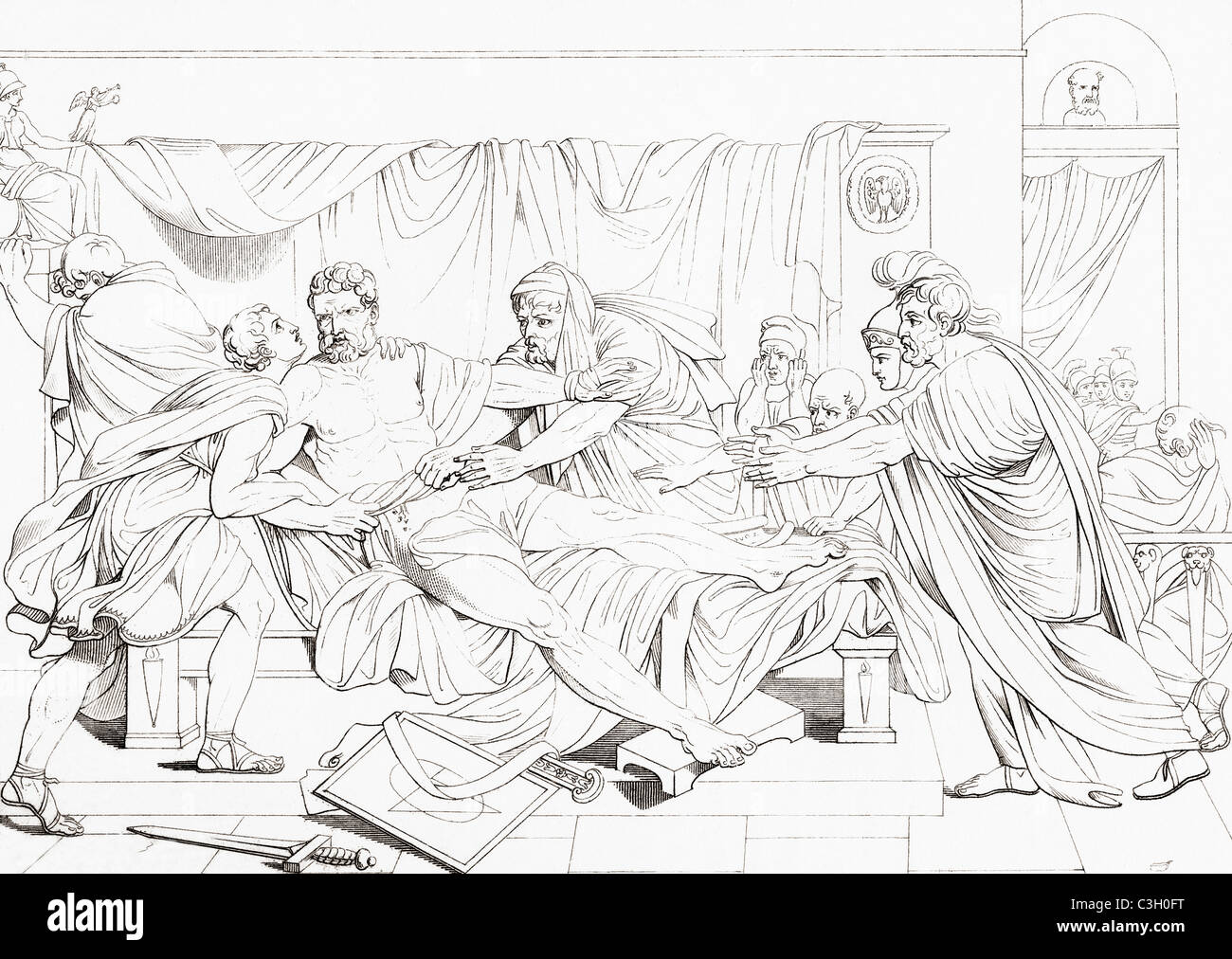 Der Tod des Cato Stockfoto